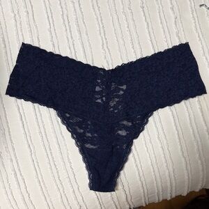 Aerie Navy Lace Thong